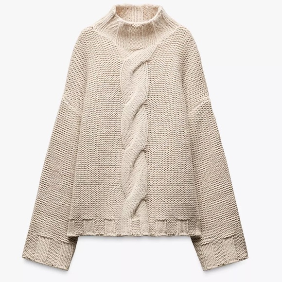 ZARA CABLE KNIT SWEATER CHUNKY - Picture 8 of 9